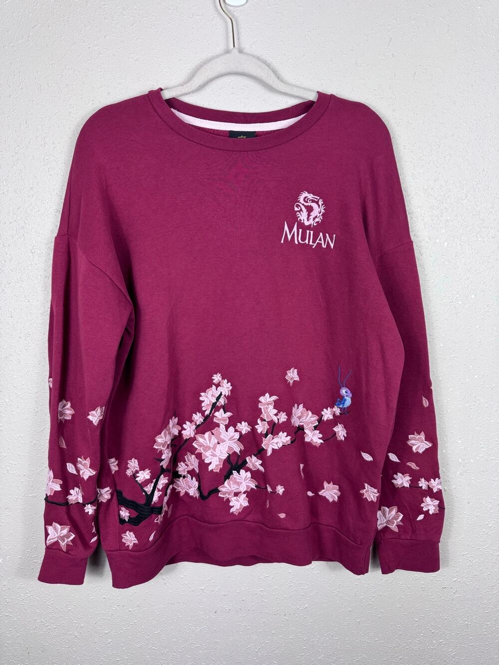 Disney Mulan Embroidered Floral Crewneck - BoxLunch Exclusive Size Medium
